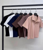 کراپ یقه شکاری کبریتی ( پولو شرت )