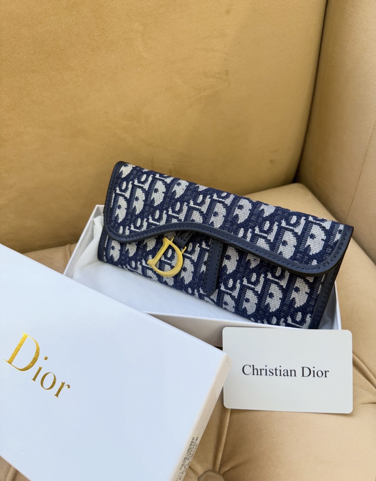 کیف پول مسترکوالیتی باکس دار  برند‌dior دیور
